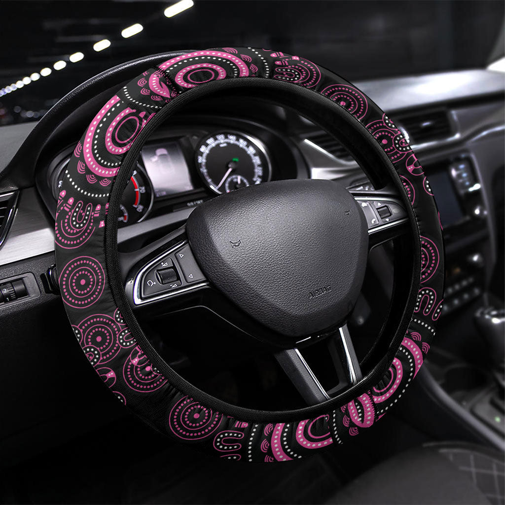 Pink Dragonfly Aboriginal of Hope Steering Wheel Cover Australia’s Breast Cancer Support