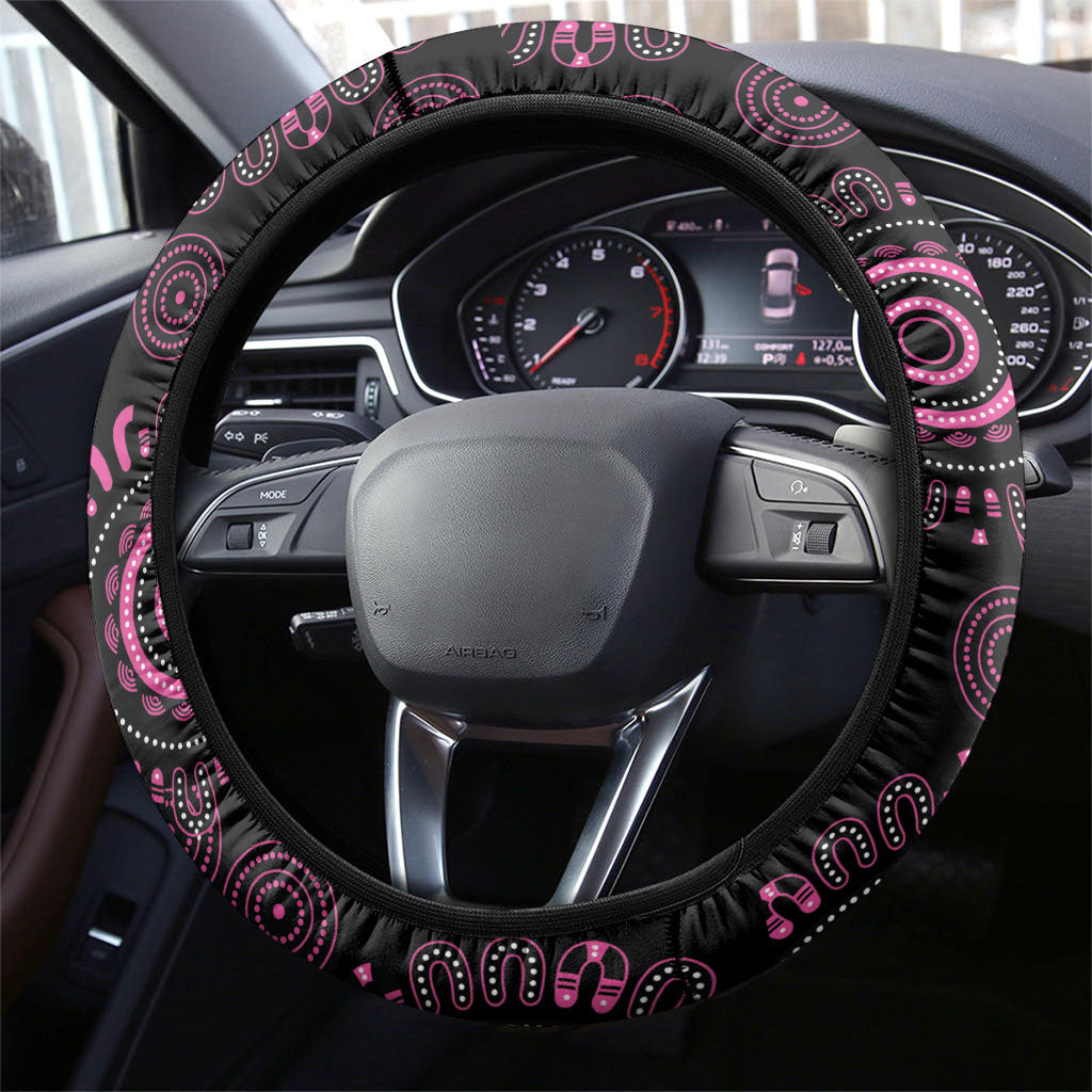 Pink Dragonfly Aboriginal of Hope Steering Wheel Cover Australia’s Breast Cancer Support