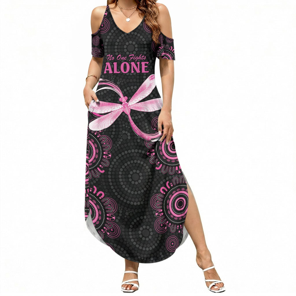 Personalized Pink Dragonfly Aboriginal of Hope Summer Maxi Dress Australia’s Breast Cancer Support