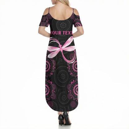 Personalized Pink Dragonfly Aboriginal of Hope Summer Maxi Dress Australia’s Breast Cancer Support