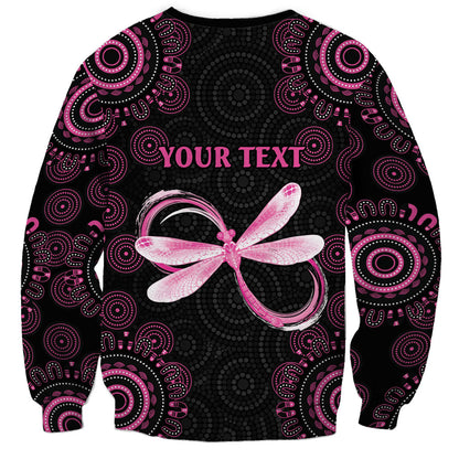 Personalized Pink Dragonfly Aboriginal of Hope Sweatshirt Australia’s Breast Cancer Support