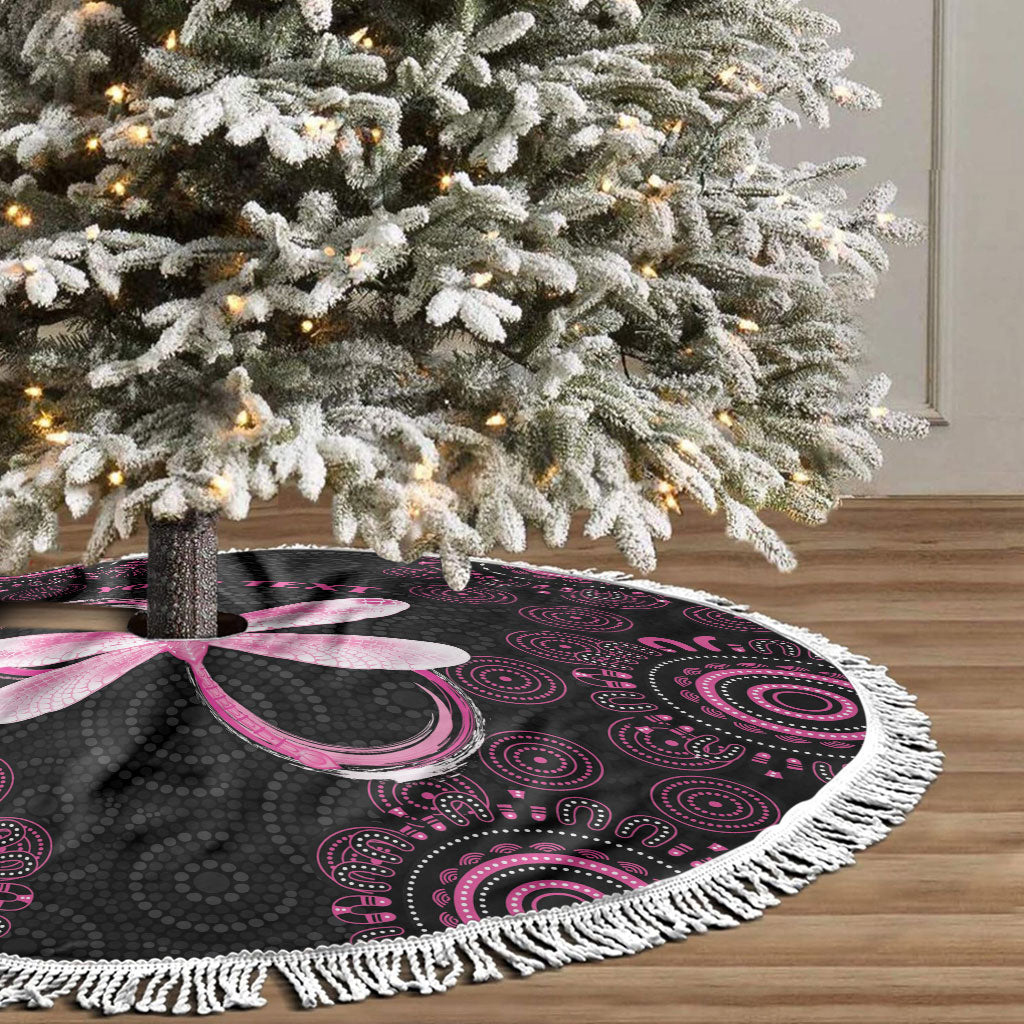 Personalized Pink Dragonfly Aboriginal of Hope Tree Skirt Australia’s Breast Cancer Support