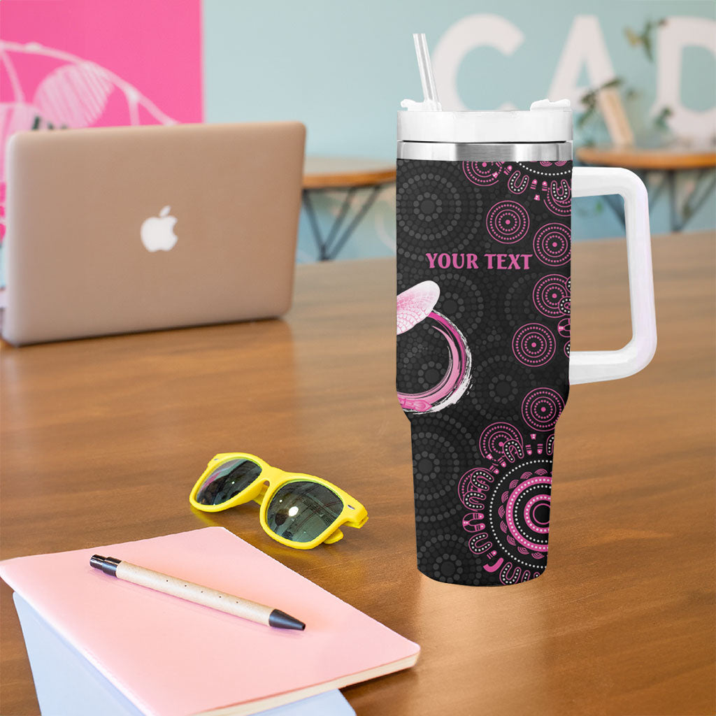 Personalized Pink Dragonfly Aboriginal of Hope Tumbler With Handle Australia’s Breast Cancer Support