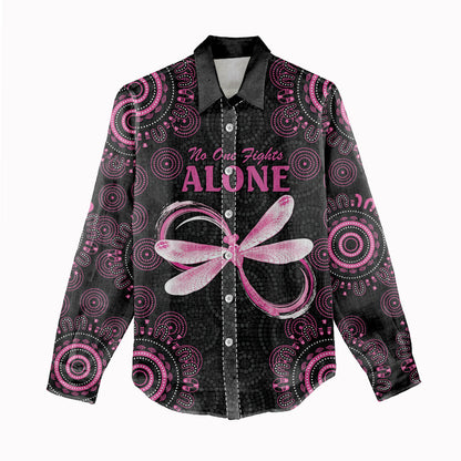 Personalized Pink Dragonfly Aboriginal of Hope Women Casual Shirt Australia’s Breast Cancer Support