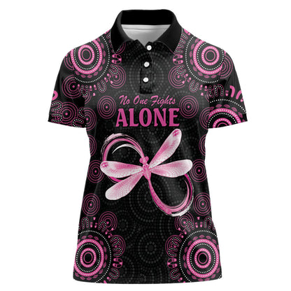 Personalized Pink Dragonfly Aboriginal of Hope Women Polo Shirt Australia’s Breast Cancer Support