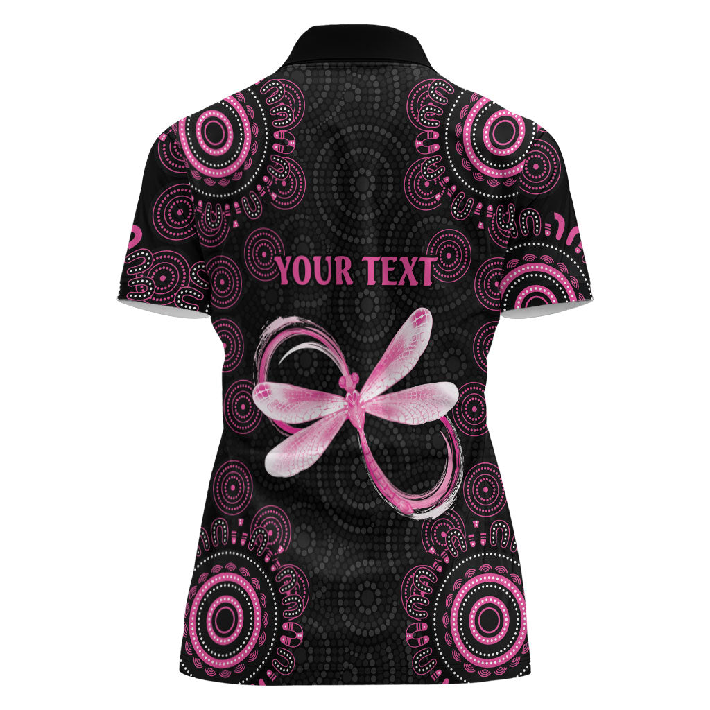 Personalized Pink Dragonfly Aboriginal of Hope Women Polo Shirt Australia’s Breast Cancer Support