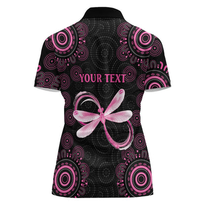 Personalized Pink Dragonfly Aboriginal of Hope Women Polo Shirt Australia’s Breast Cancer Support