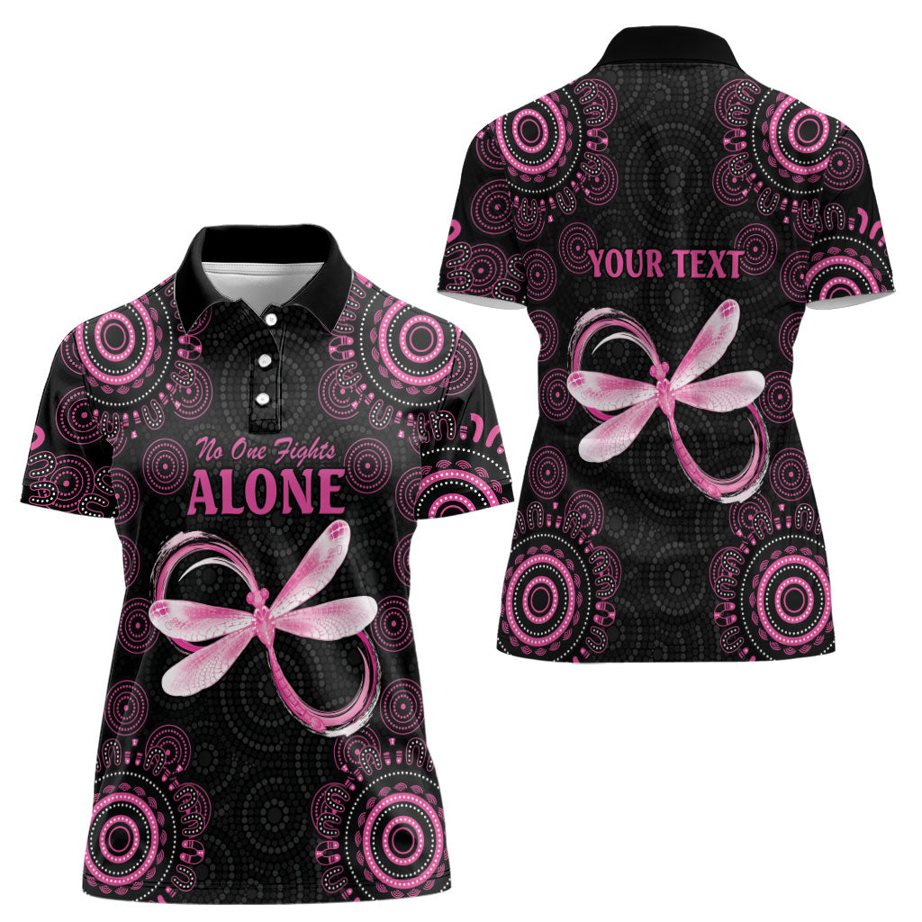 Personalized Pink Dragonfly Aboriginal of Hope Women Polo Shirt Australia’s Breast Cancer Support