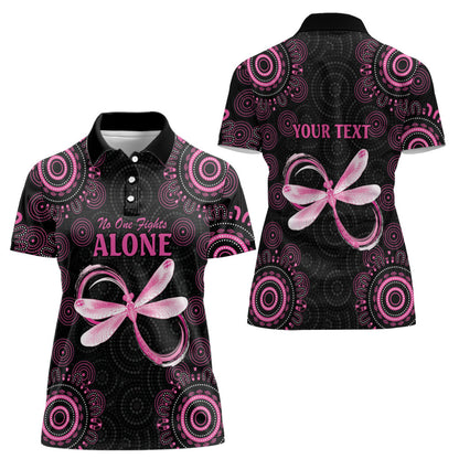 Personalized Pink Dragonfly Aboriginal of Hope Women Polo Shirt Australia’s Breast Cancer Support
