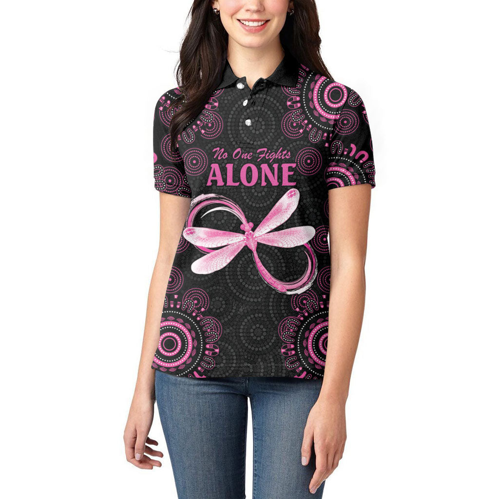 Personalized Pink Dragonfly Aboriginal of Hope Women Polo Shirt Australia’s Breast Cancer Support