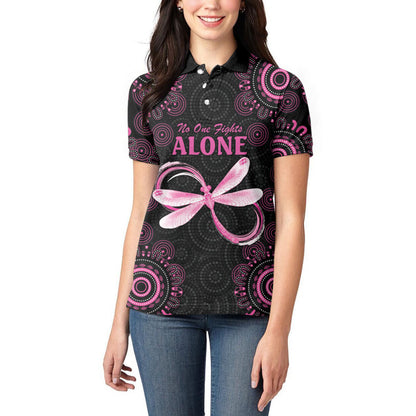 Personalized Pink Dragonfly Aboriginal of Hope Women Polo Shirt Australia’s Breast Cancer Support