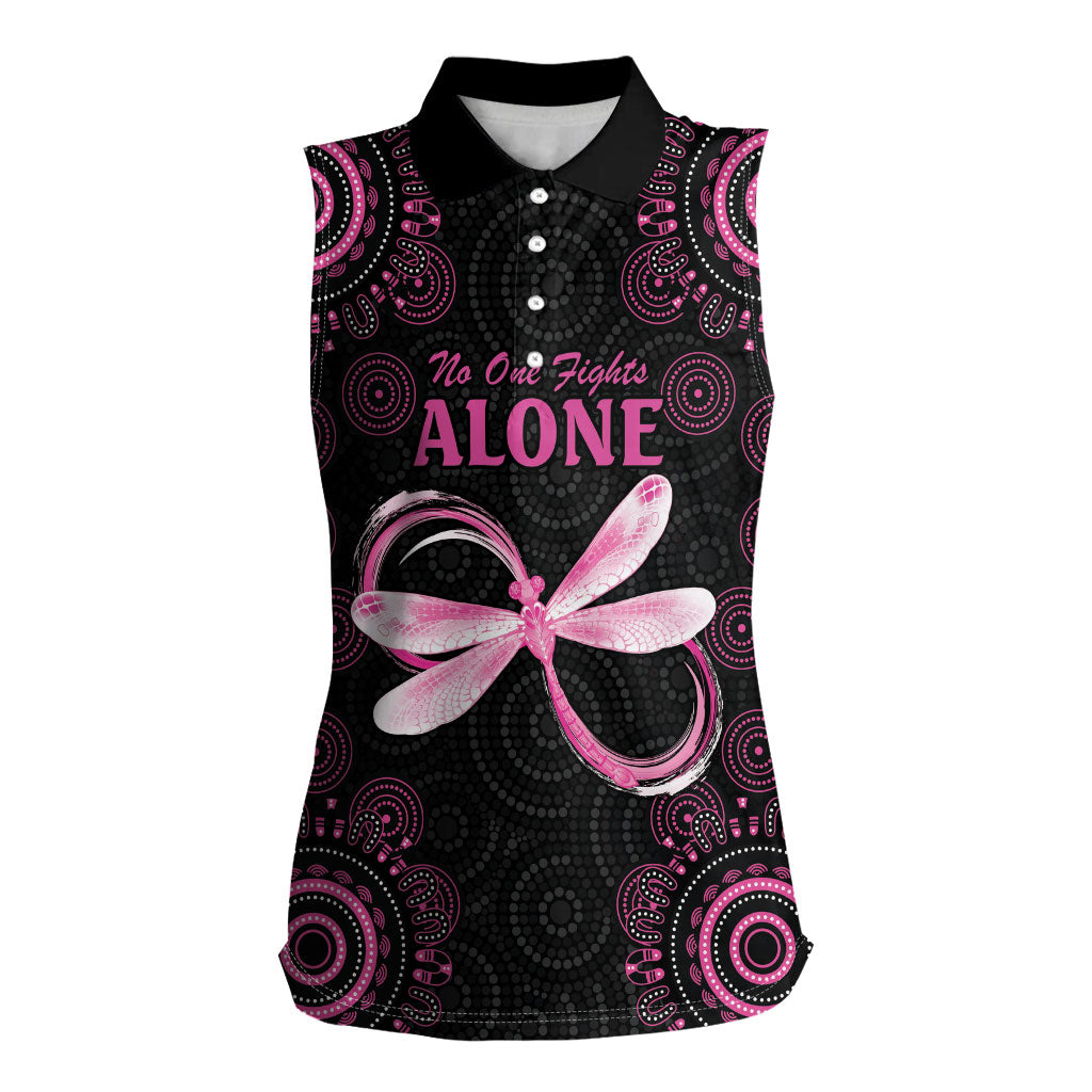 Personalized Pink Dragonfly Aboriginal of Hope Women Sleeveless Polo Shirt Australia’s Breast Cancer Support