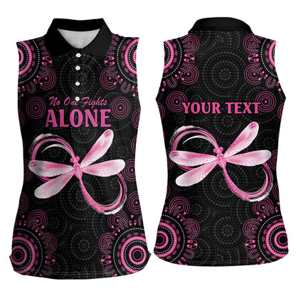 Personalized Pink Dragonfly Aboriginal of Hope Women Sleeveless Polo Shirt Australia’s Breast Cancer Support