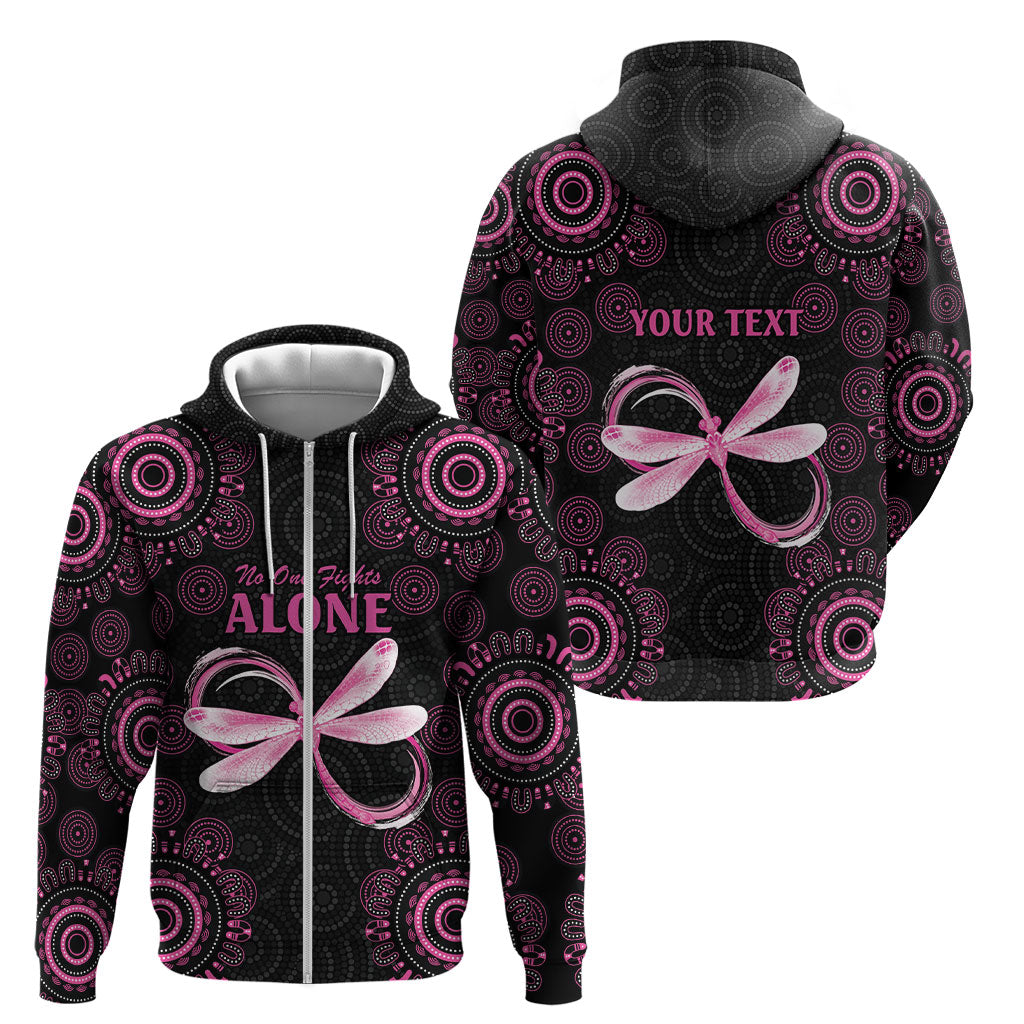 Personalized Pink Dragonfly Aboriginal of Hope Zip Hoodie Australia’s Breast Cancer Support