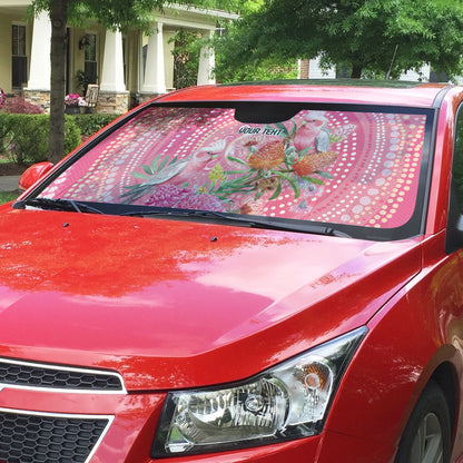 Personalized Pink Galah Aboriginal Dot Art Auto Sun Shade Australia’s Breast Cancer Support