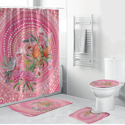 Personalized Pink Galah Aboriginal Dot Art Bathroom Set Australia’s Breast Cancer Support