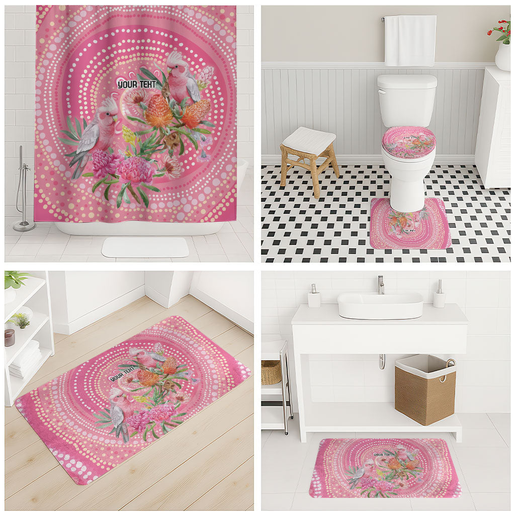 Personalized Pink Galah Aboriginal Dot Art Bathroom Set Australia’s Breast Cancer Support