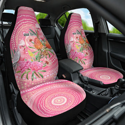 Personalized Pink Galah Aboriginal Dot Art Car Seat Cover Australia’s Breast Cancer Support