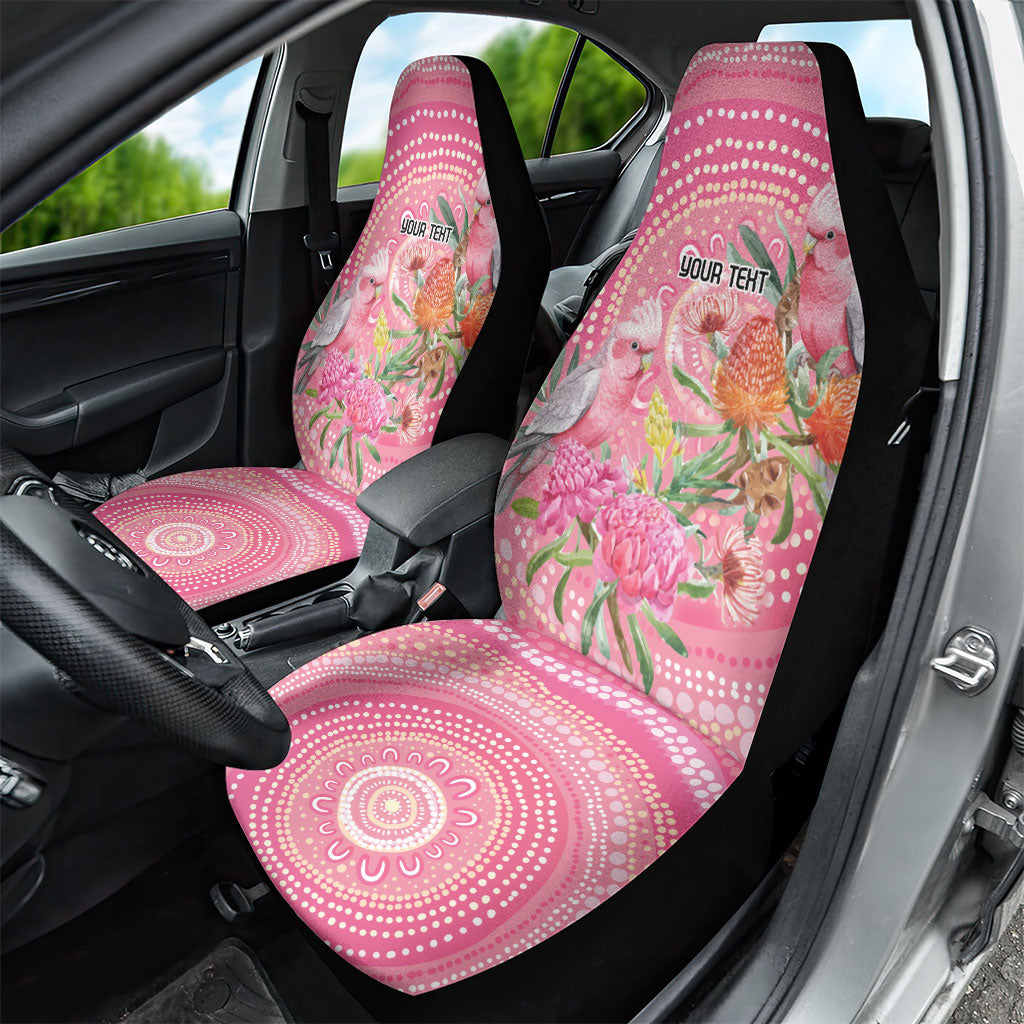 Personalized Pink Galah Aboriginal Dot Art Car Seat Cover Australia’s Breast Cancer Support