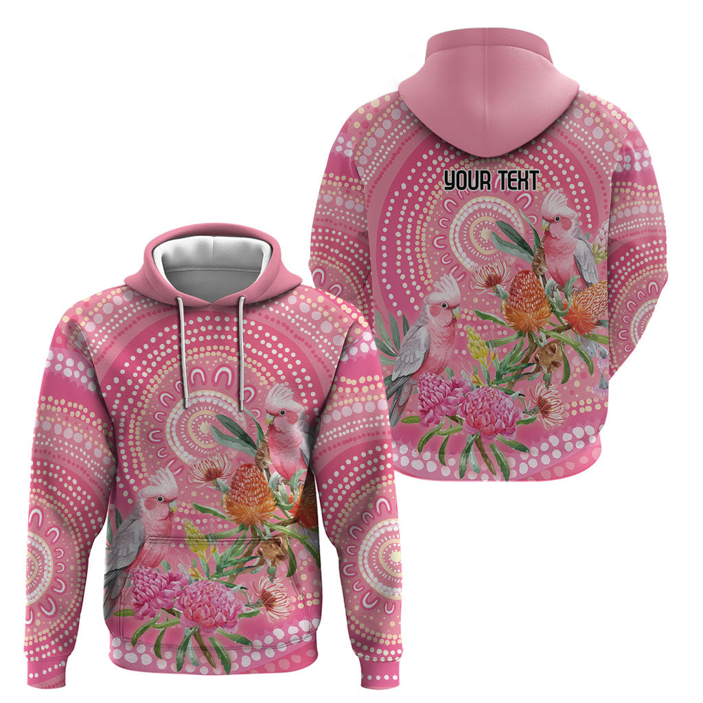 Personalized Pink Galah Aboriginal Dot Art Hoodie Australia’s Breast Cancer Support