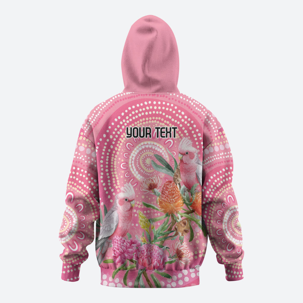 Personalized Pink Galah Aboriginal Dot Art Hoodie Australia’s Breast Cancer Support