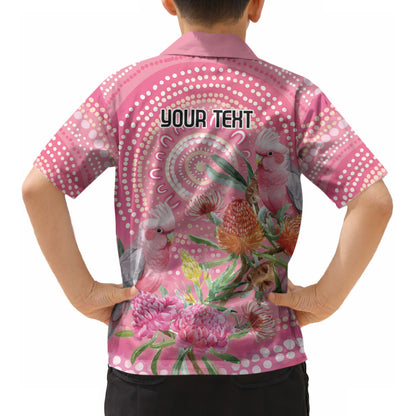 Personalized Pink Galah Aboriginal Dot Art Kid Hawaiian Shirt Australia’s Breast Cancer Support