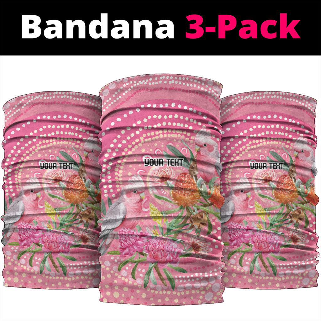 Personalized Pink Galah Aboriginal Dot Art Neck Gaiter Australia’s Breast Cancer Support
