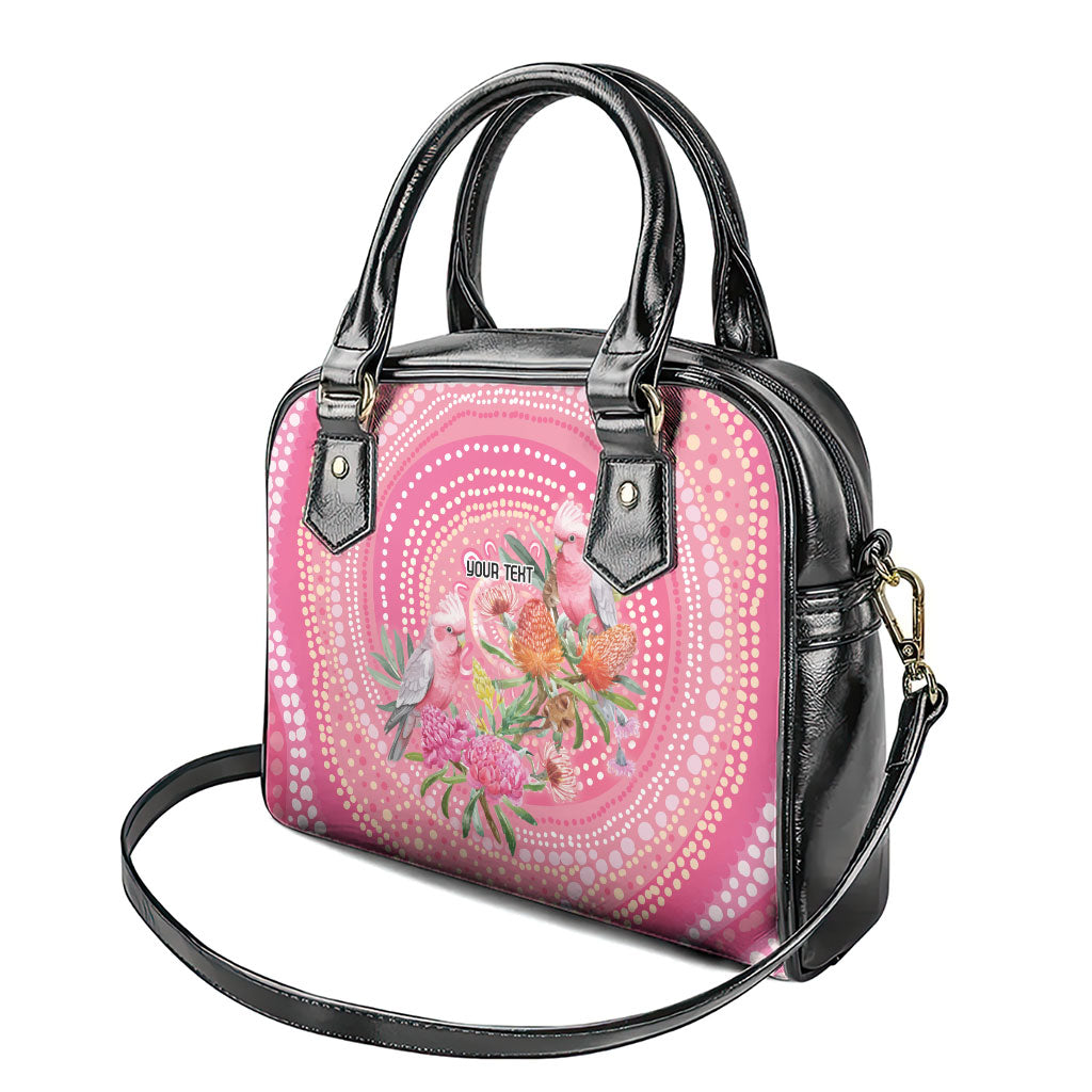 Personalized Pink Galah Aboriginal Dot Art Shoulder Handbag Australia’s Breast Cancer Support
