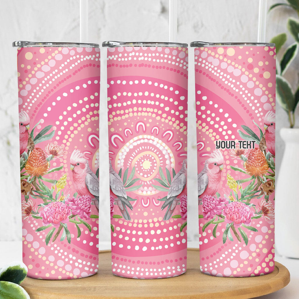 Personalized Pink Galah Aboriginal Dot Art Skinny Tumbler Australia’s Breast Cancer Support