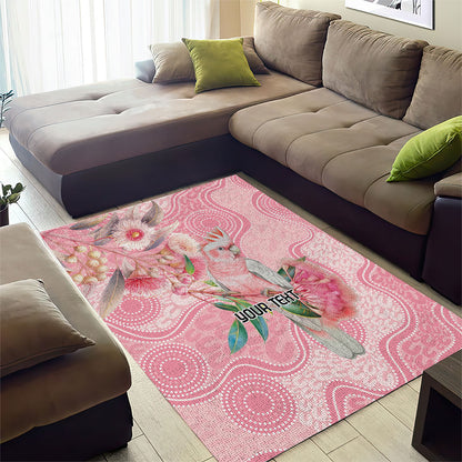 Personalized Pink Galah Fight for Hope and Healing Area Rug Australia’s Breast Cancer Support