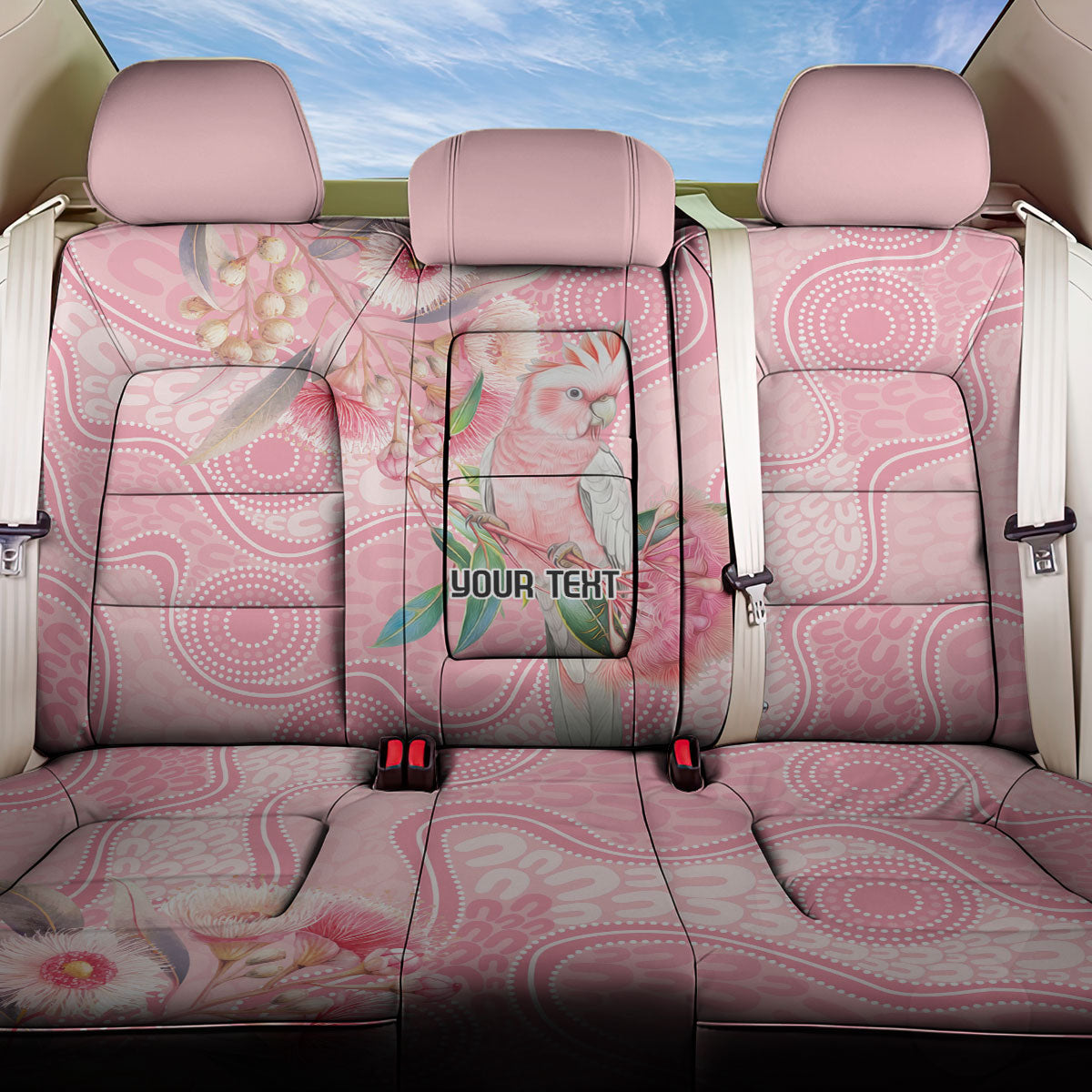 Personalized Pink Galah Fight for Hope and Healing Back Car Seat Cover Australia’s Breast Cancer Support