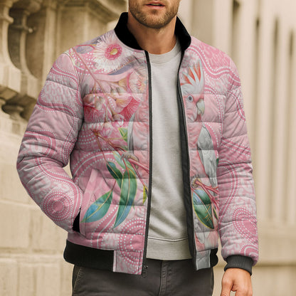 Personalized Pink Galah Fight for Hope and Healing Bomber Puffer Jacket Australia’s Breast Cancer Support
