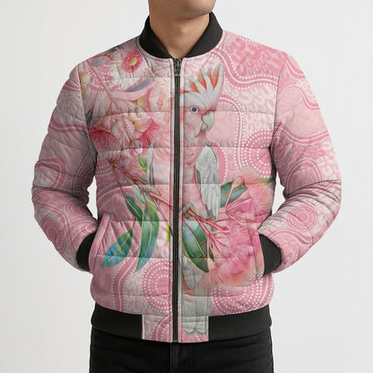 Personalized Pink Galah Fight for Hope and Healing Bomber Puffer Jacket Australia’s Breast Cancer Support
