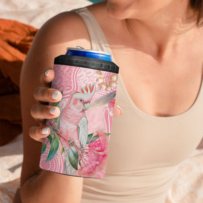 Personalized Pink Galah Fight for Hope and Healing 4 in 1 Can Cooler Tumbler Australia’s Breast Cancer Support