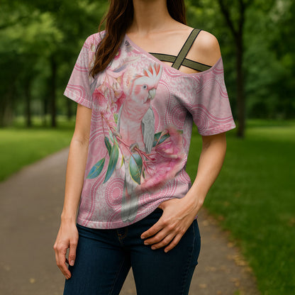 Personalized Pink Galah Fight for Hope and Healing Cross Shoulder Shirt Australia’s Breast Cancer Support