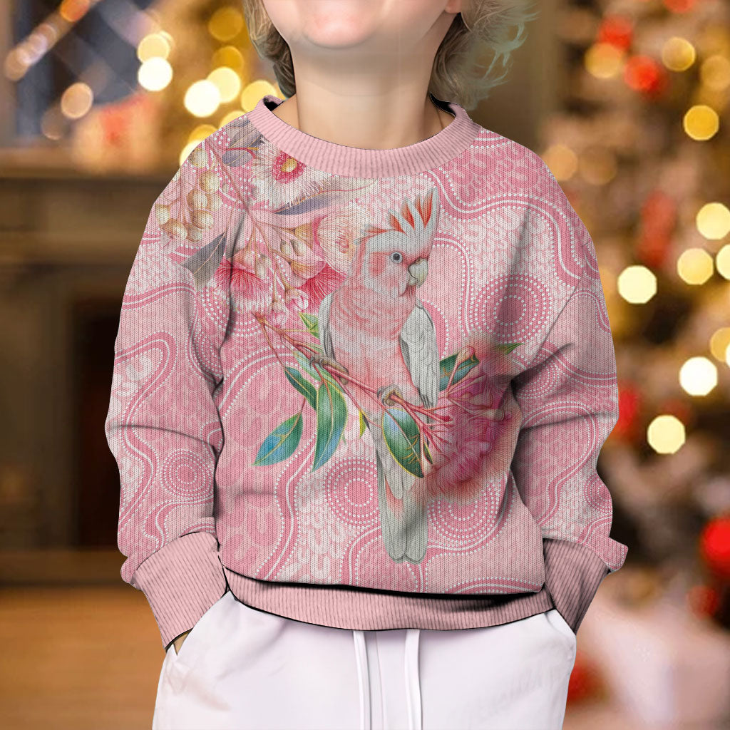 Personalized Pink Galah Fight for Hope and Healing Kid Ugly Christmas Sweater Australia’s Breast Cancer Support