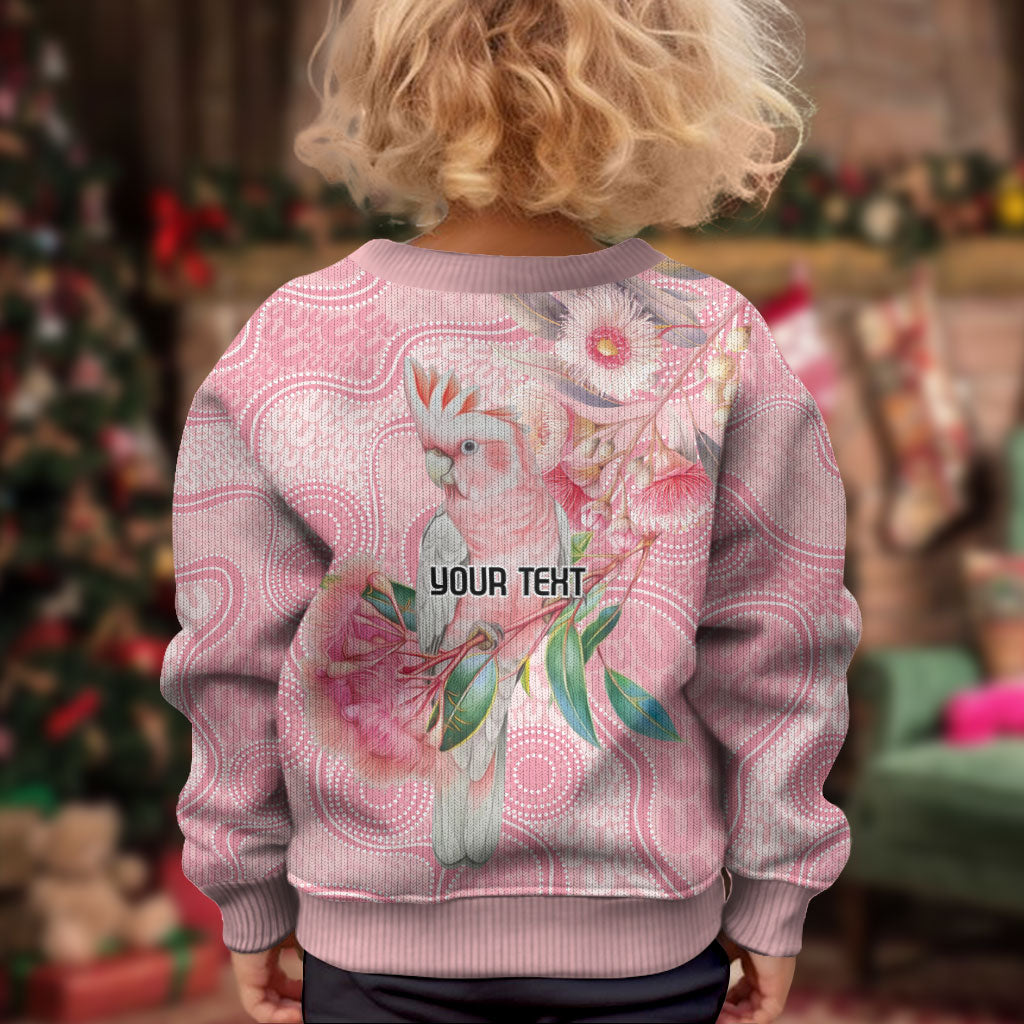 Personalized Pink Galah Fight for Hope and Healing Kid Ugly Christmas Sweater Australia’s Breast Cancer Support