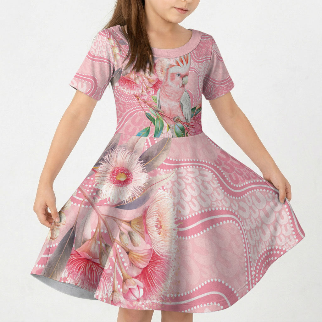 Personalized Pink Galah Fight for Hope and Healing Kid Short Sleeve Dress Australia’s Breast Cancer Support