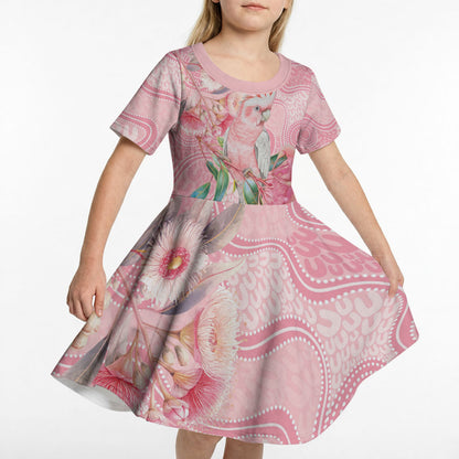 Personalized Pink Galah Fight for Hope and Healing Kid Short Sleeve Dress Australia’s Breast Cancer Support