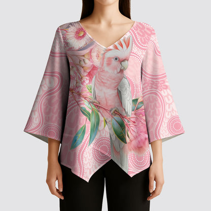Personalized Pink Galah Fight for Hope and Healing Kimono Sleeve Blouse Australia’s Breast Cancer Support