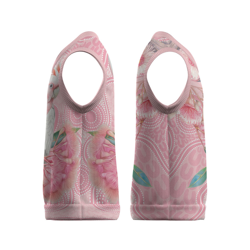 Personalized Pink Galah Fight for Hope and Healing Christmas Knitted V-Neck Vest Australia’s Breast Cancer Support