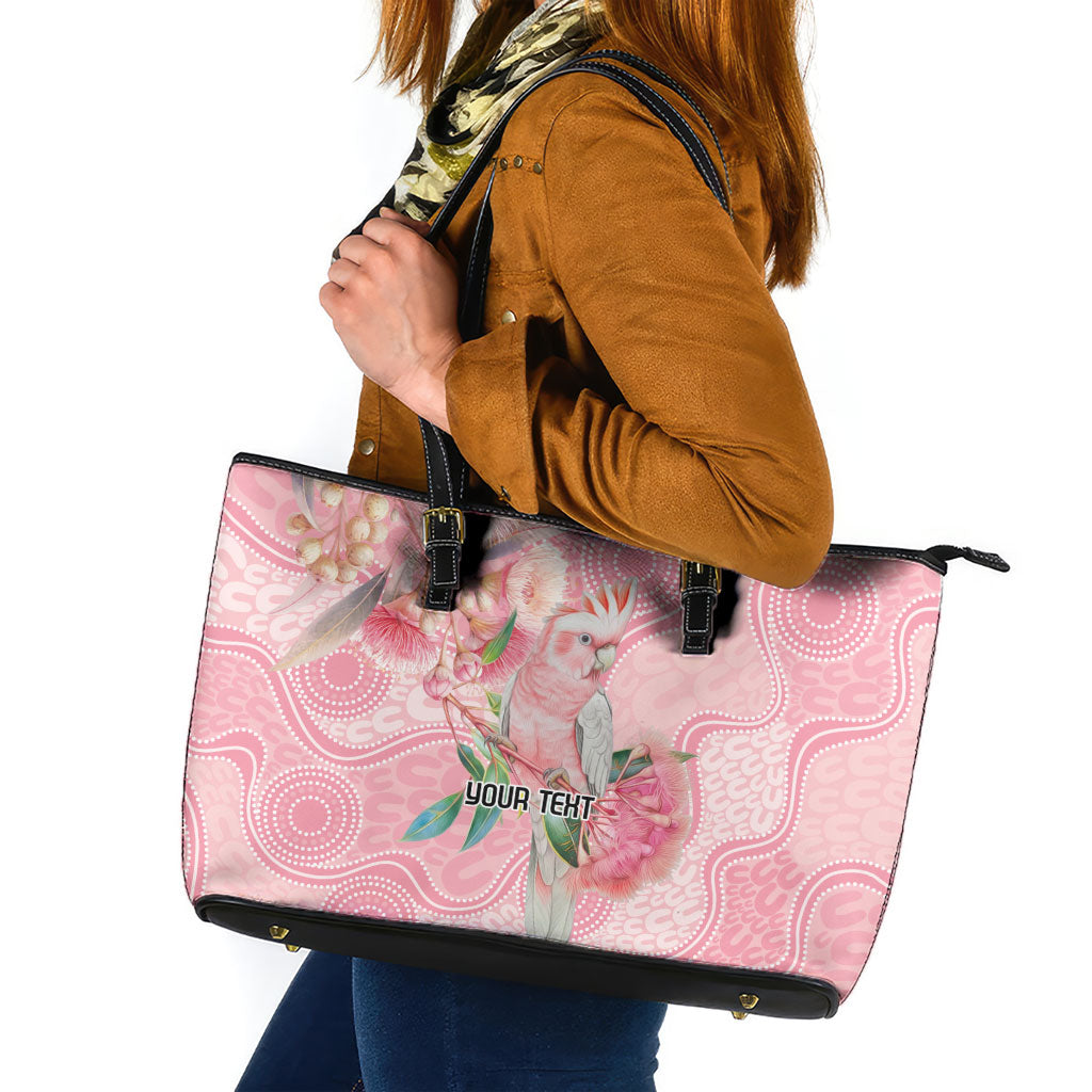 Personalized Pink Galah Fight for Hope and Healing Leather Tote Bag Australia’s Breast Cancer Support