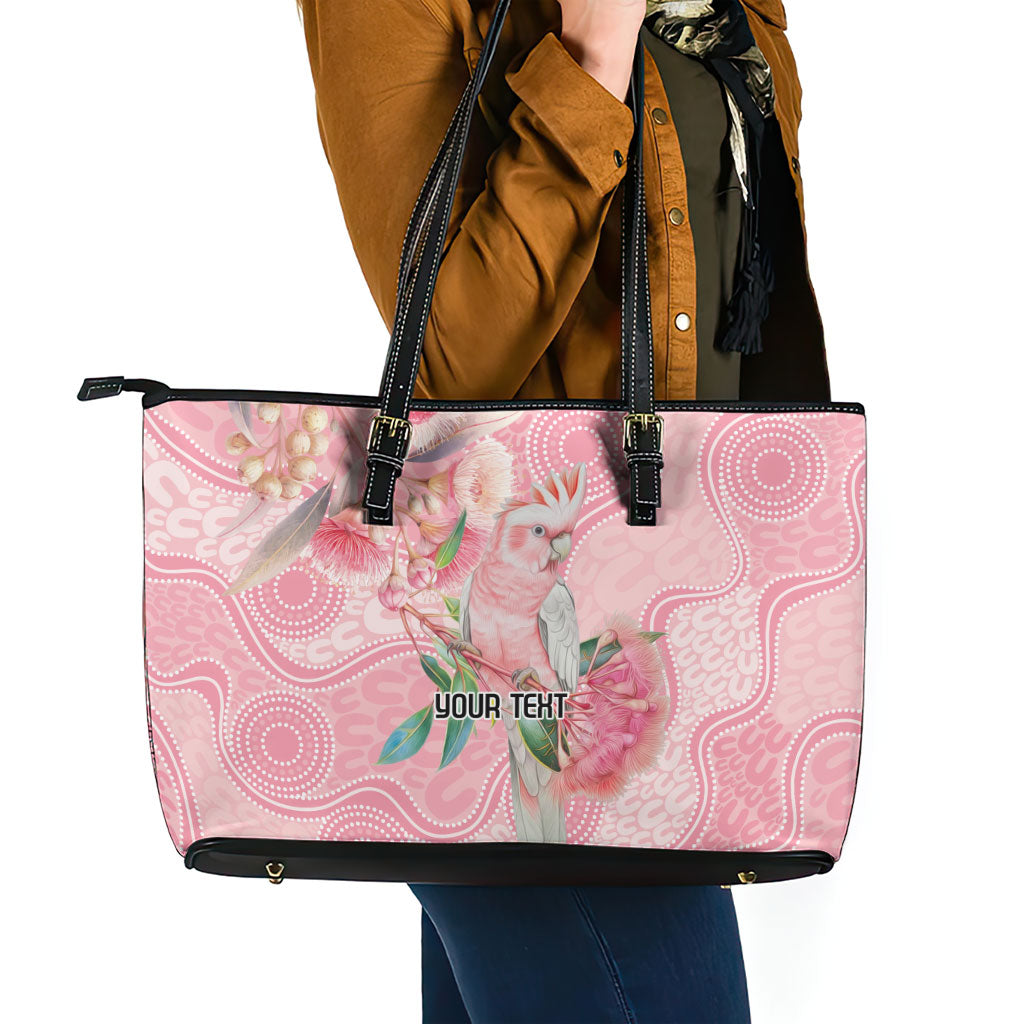 Personalized Pink Galah Fight for Hope and Healing Leather Tote Bag Australia’s Breast Cancer Support