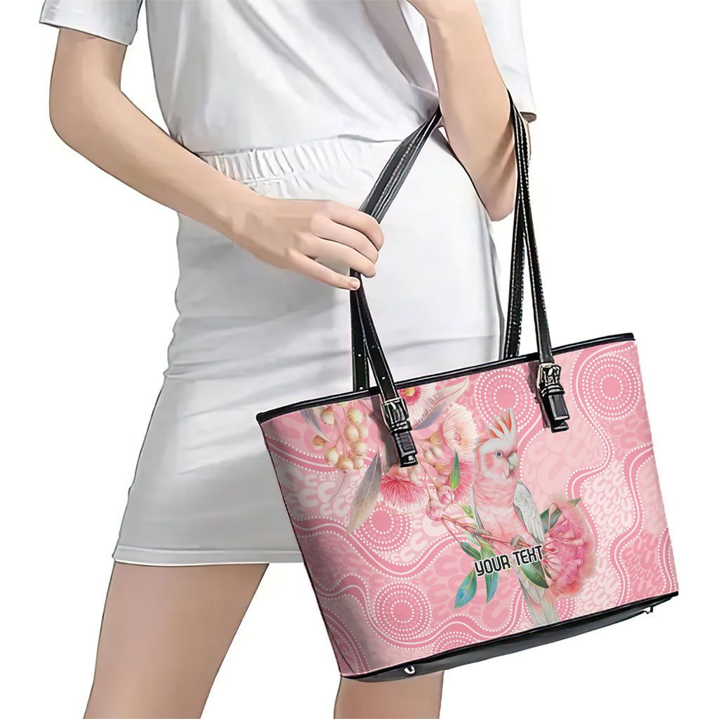 Personalized Pink Galah Fight for Hope and Healing Leather Tote Bag Australia’s Breast Cancer Support