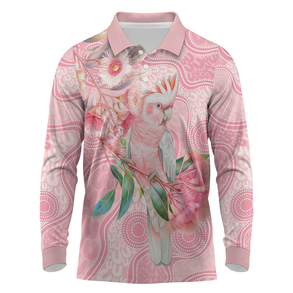 Personalized Pink Galah Fight for Hope and Healing Long Sleeve Polo Shirt Australia’s Breast Cancer Support