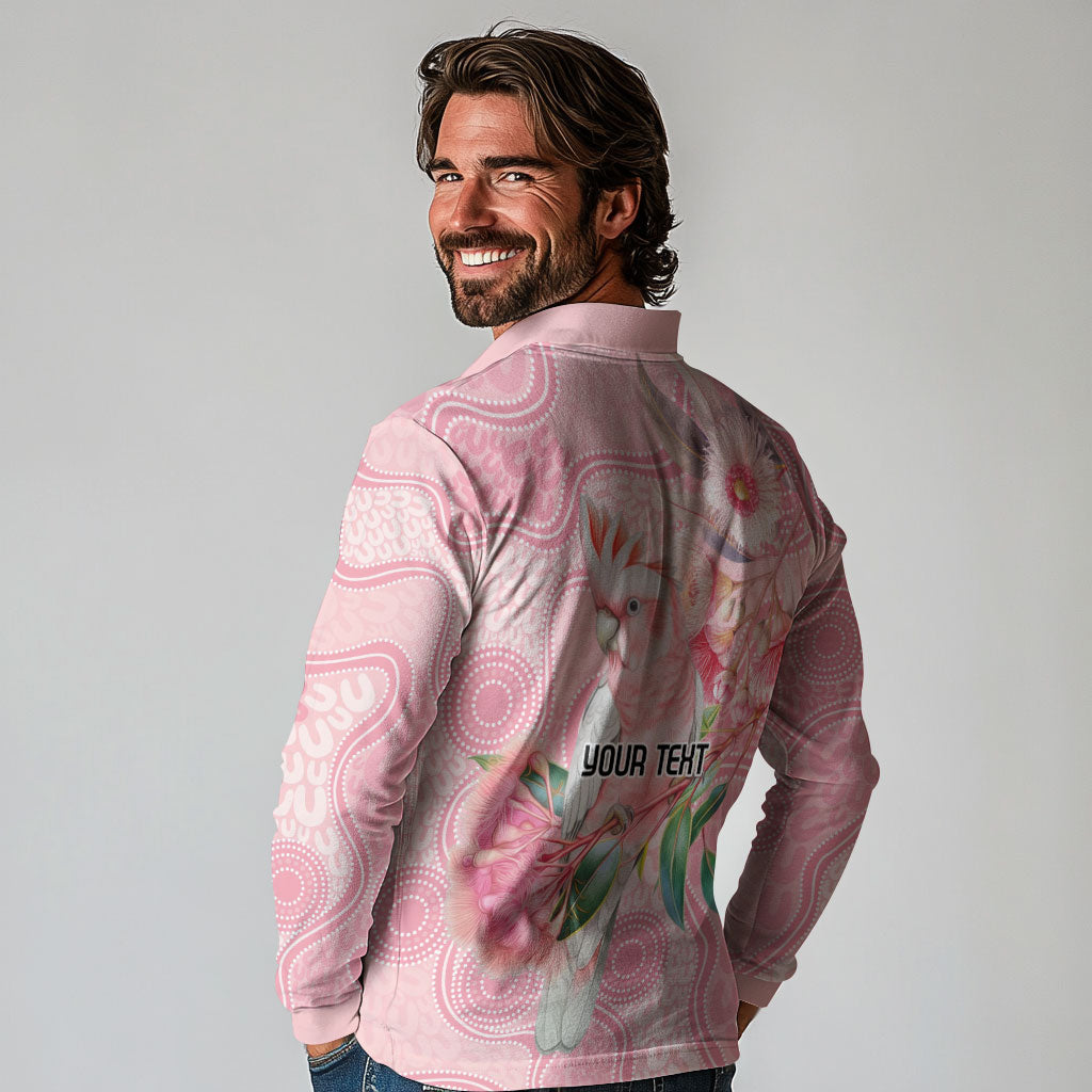 Personalized Pink Galah Fight for Hope and Healing Long Sleeve Polo Shirt Australia’s Breast Cancer Support