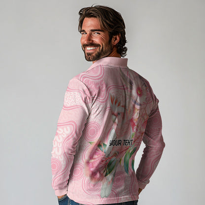 Personalized Pink Galah Fight for Hope and Healing Long Sleeve Polo Shirt Australia’s Breast Cancer Support