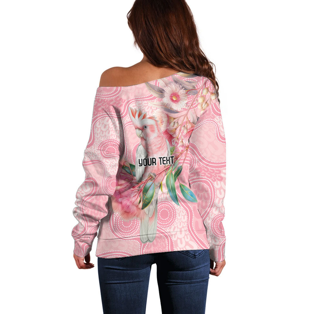 Personalized Pink Galah Fight for Hope and Healing Off Shoulder Sweater Australia’s Breast Cancer Support