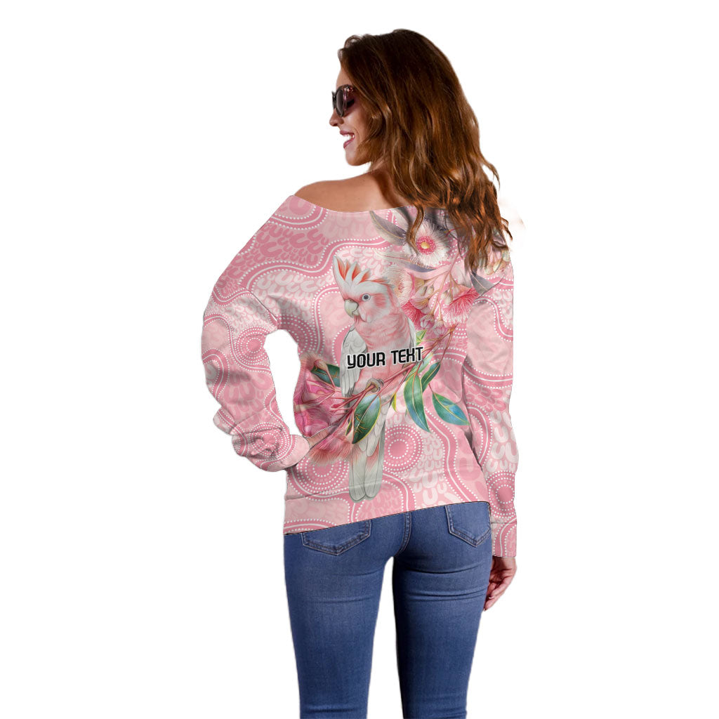 Personalized Pink Galah Fight for Hope and Healing Off Shoulder Sweater Australia’s Breast Cancer Support