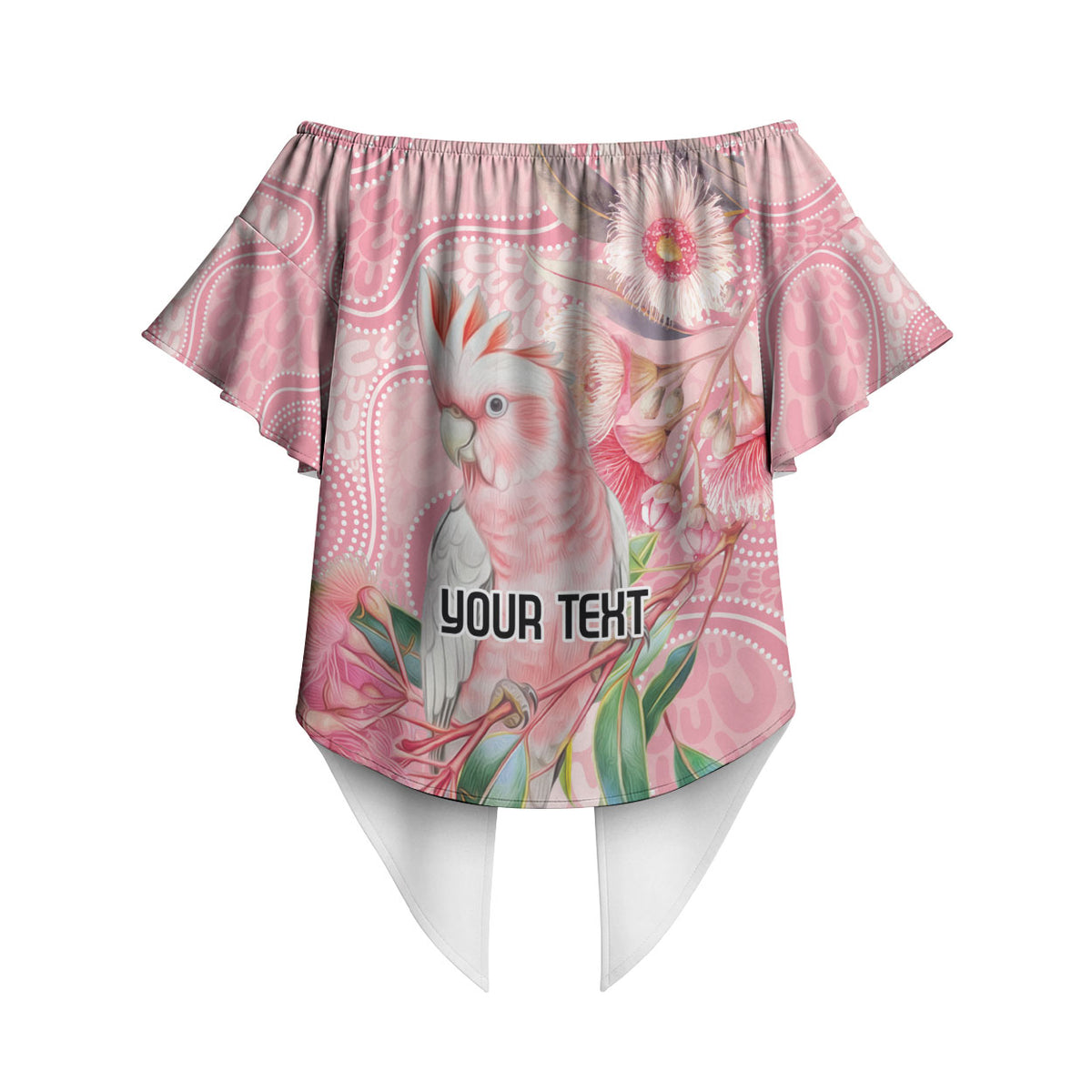 Personalized Pink Galah Fight for Hope and Healing Off Shoulder Wrap Waist Top Australia’s Breast Cancer Support